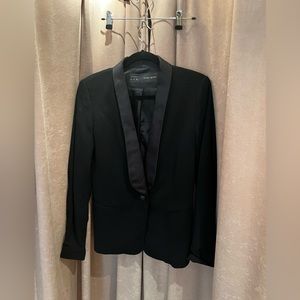 Black Zara Basic Blazer Top Size L